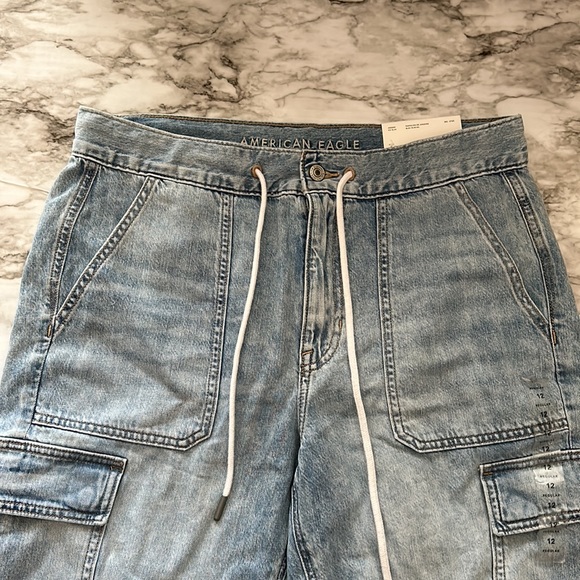 New! American Eagle Outfitters Jogger 12 Regular Super High Rise Ice Blue - Picture 2 of 14